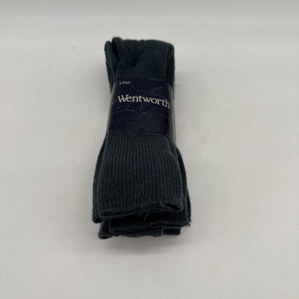 Vintage Montgomery Ward Wentworth Grey Socks 3-Pack Made in USA